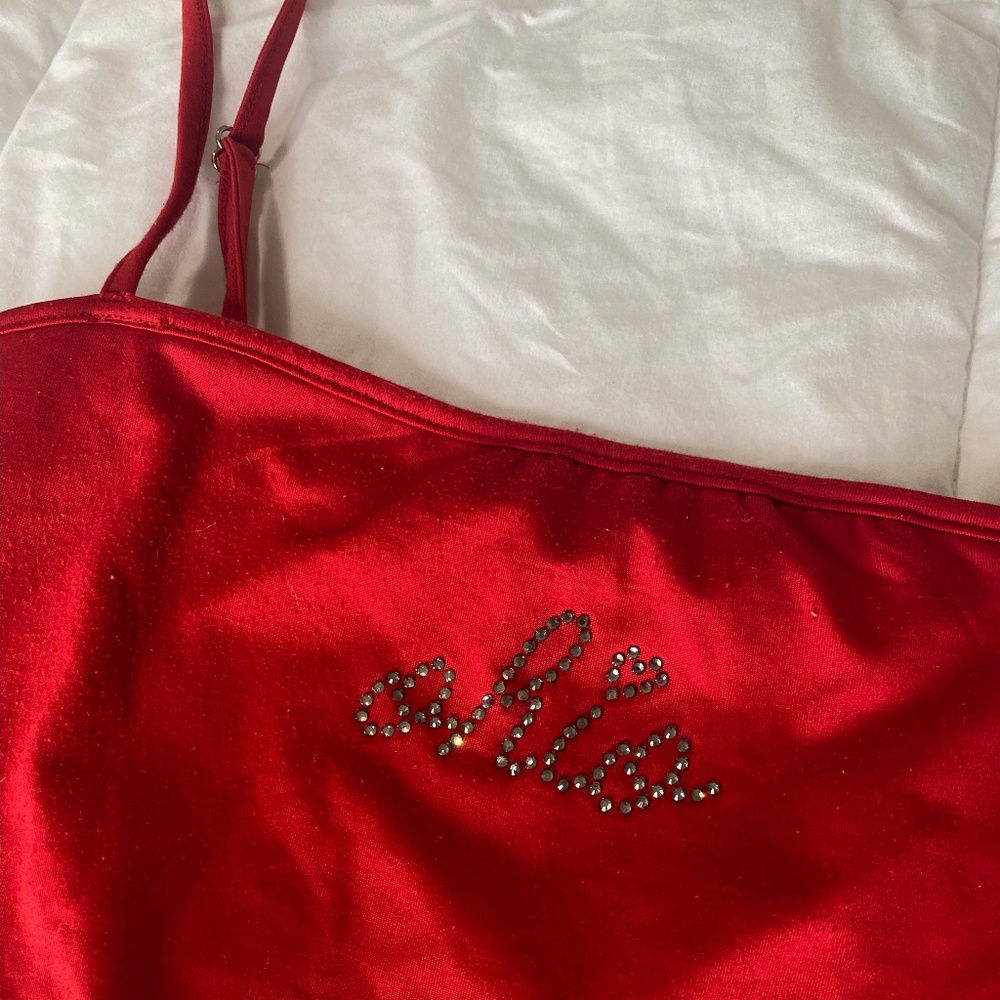 RHINESTONE OHIO STATE BUCKEYES STRETCHY CROPPED TANK TOP